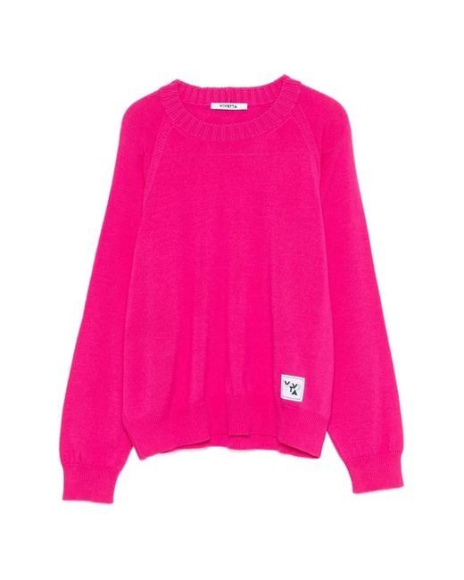 Vivetta Pink Pullover Mit Logo-Patch