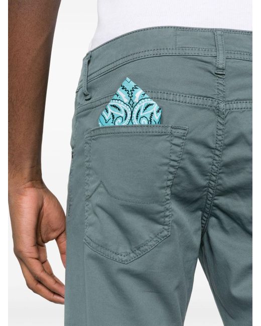 Pantalones con parche del logo Jacob Cohen de hombre de color Blue