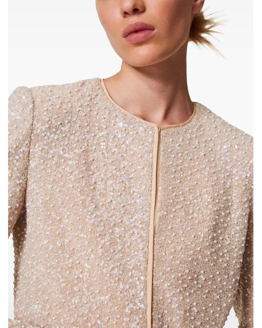 Twinset Natural Sequinned Jacket