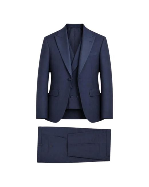 ETIEM TEXTIL S.L. Blue Three-Piece Single-Breasted Suit for men