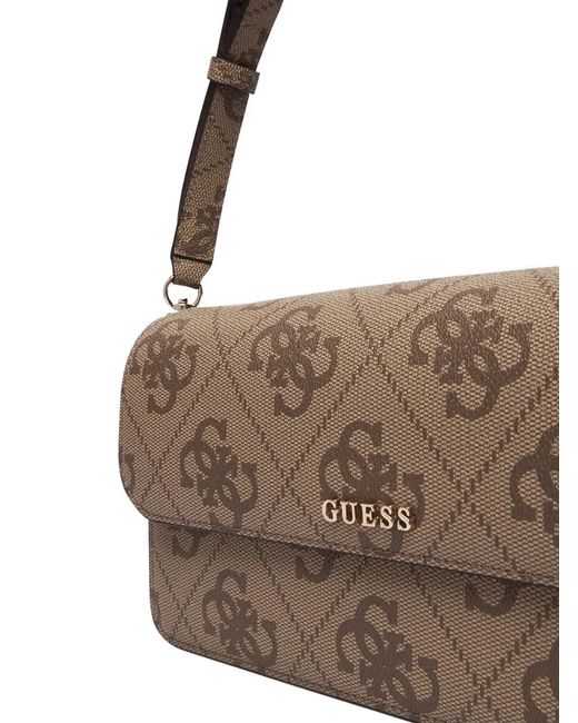 Guess White Sadie Monogram-Pattern Crossbody Bag