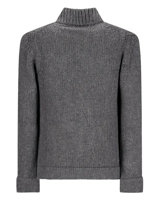 Fabrizio Del Carlo Gray Zip-Up Cardigan for men