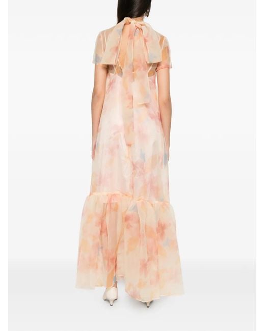 Staud Pink Calluna Floral-Print Maxi Dress