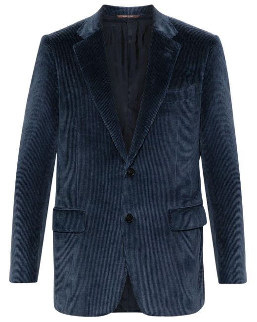 Canali Einreihige Jacke aus Cord in Blue für Herren