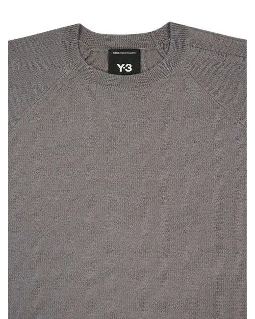 Y-3 3S Gebreide Trui Met Ronde Hals in het Gray voor heren