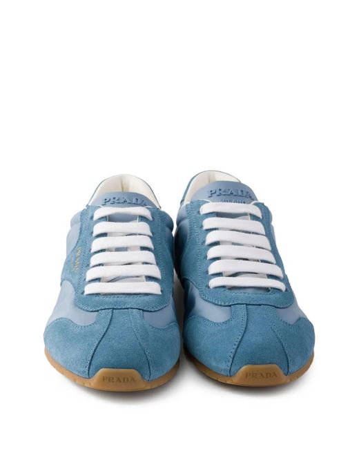 Prada Blue Suede Sneakers
