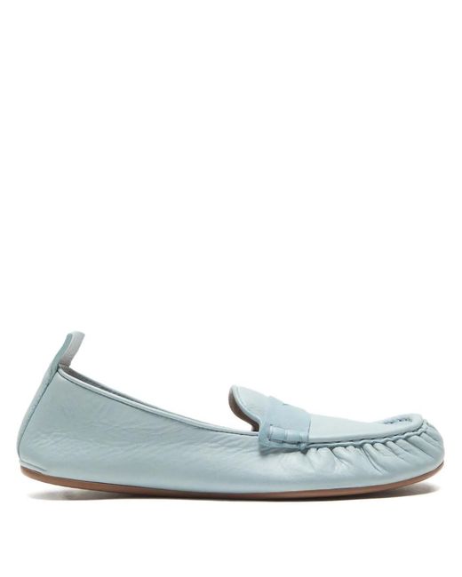 Acne Blue Ruched Loafers