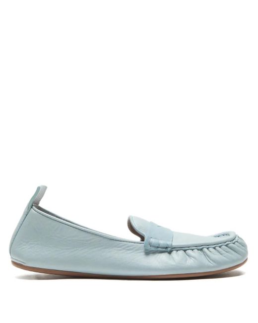 Acne Blue Ruched Loafers