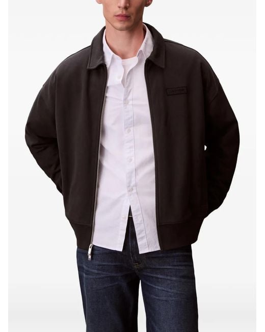 Calvin Klein Black Zip Boxy Jacket for men