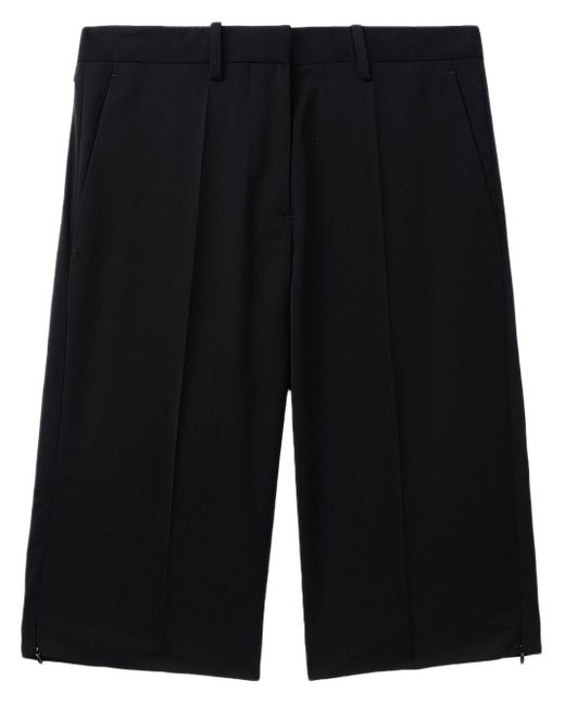 Helmut Lang Black Pleat-detail Tailored Shorts