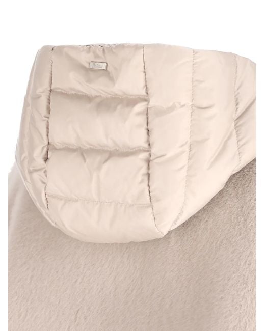 Herno Natural Jacke aus Faux Fur mit gestepptem Einsatz