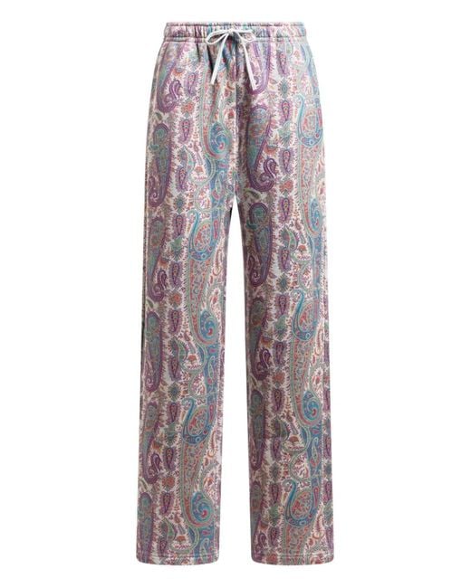 Etro Multicolor Cotton Jogging Trousers With Paisley Foliage Motif