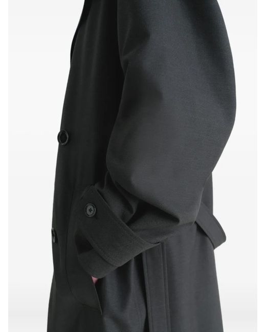 Lemaire Black Double-breasted Belted Trench Coat