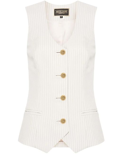 MITILIANE COUTURE ストライプ トップ White