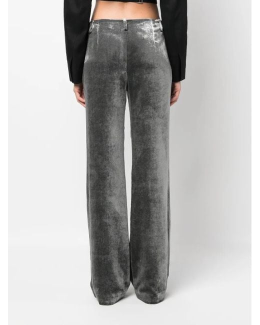 Alberta Ferretti Gray Low-Rise Trousers