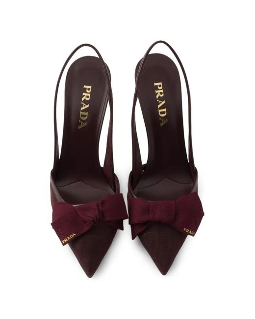 Prada White Mesh Fabric Slingback Pumps