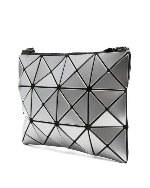 Issey Miyake Gray Lucent Geometric-Pattern Shoulder Bag