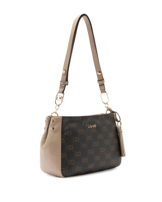 Liu Jo Black Medium Monogram Tassel Shoulder Bag