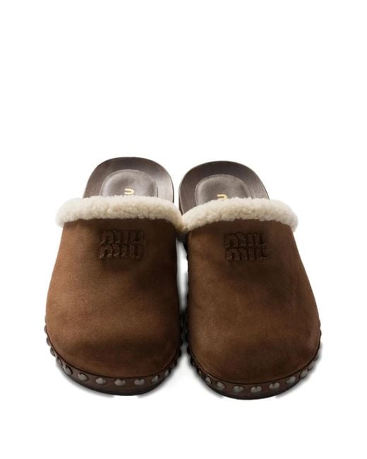 Miu Miu スエード ミュール Brown