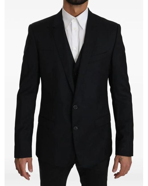 Dolce & Gabbana Black Single-Breasted Suit for men