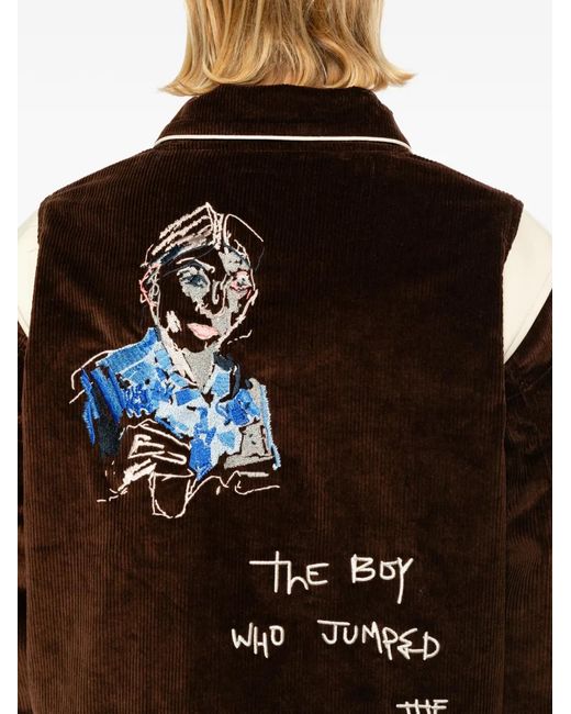 Kidsuper Black Face Embroidered Jacket for men