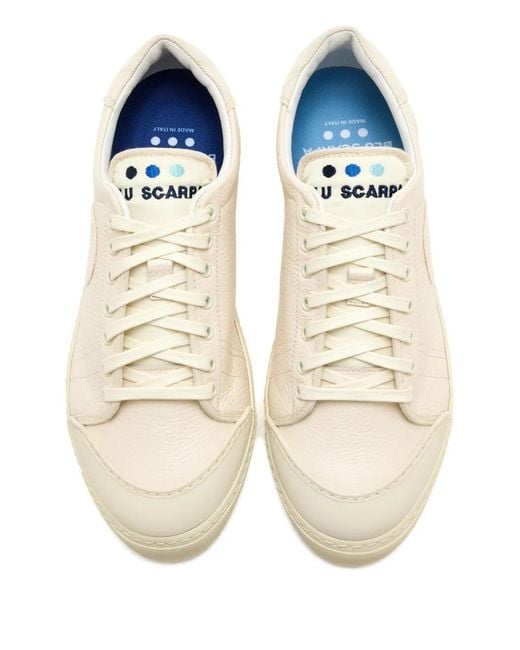 Blu Scarpa White Round-Patch Sneakers for men