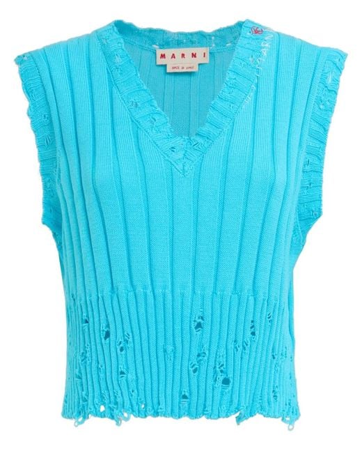 Chaleco Con Logo Bordado Marni de color Blue
