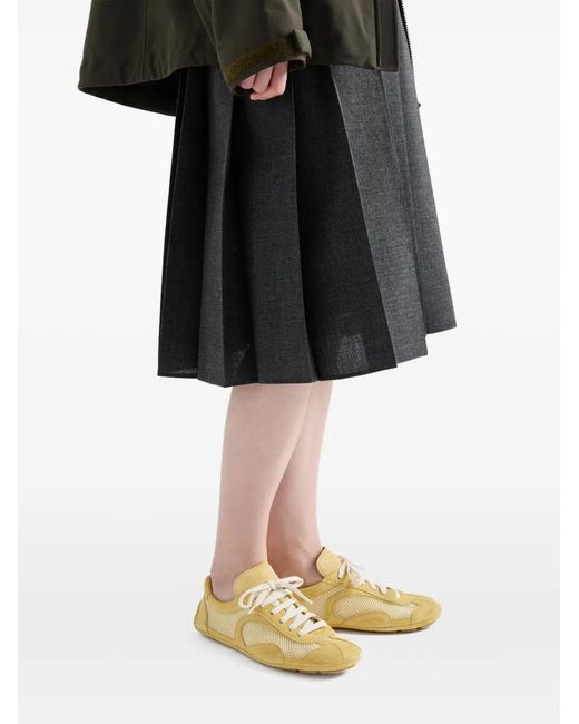 Prada Metallic Re-Edition Suede Mesh Sneakers