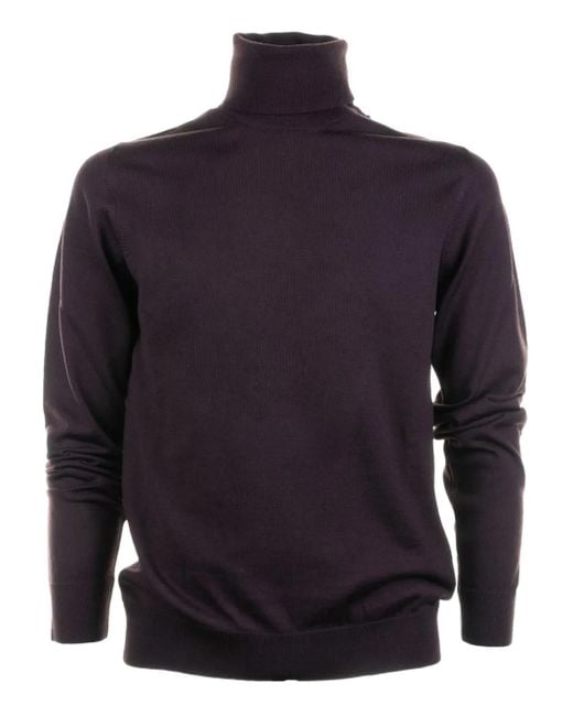 メンズ Alpha Studio Turtleneck Long-sleeve Sweater Blue
