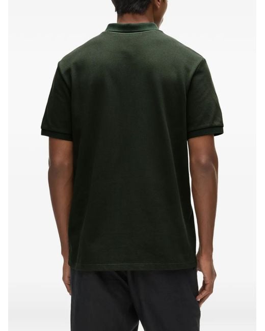 Karl Lagerfeld Green Pique Polo Shirt for men