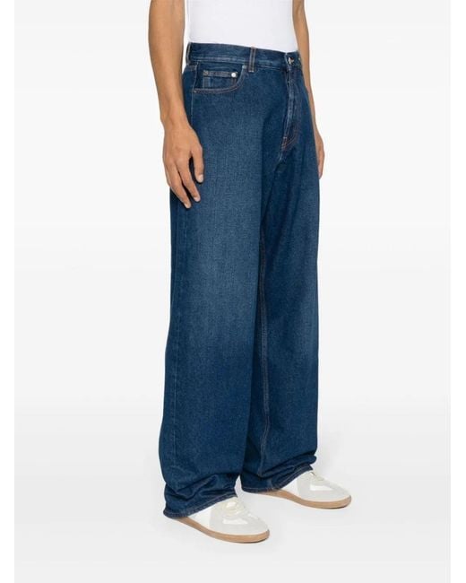 Off-White c/o Virgil Abloh Blue Five-Pocket Back-Patch Jeans for men