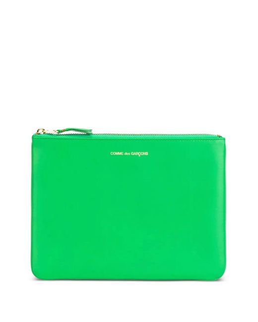 Comme des Garçons Green Clutch mit Logo