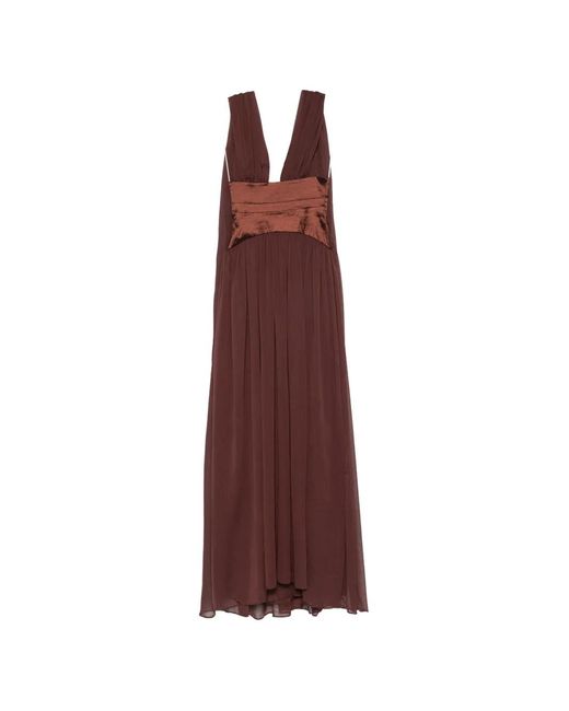 Arcina Ori Purple Ramona Draped-Panel Maxi Dress