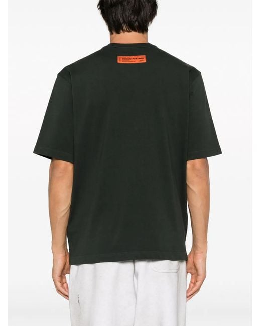 Heron Preston Black Graphic-Print Cotton T-Shirt for men