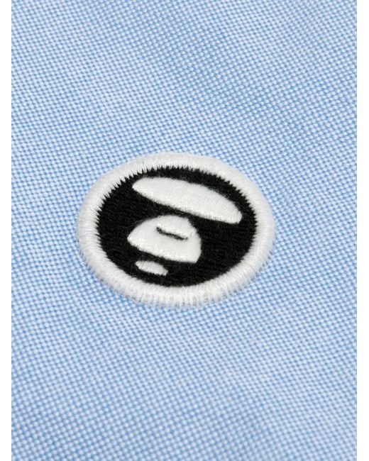 Aape By A Bathing Ape Blue Chemise Boutonnée À Patch Logo for men