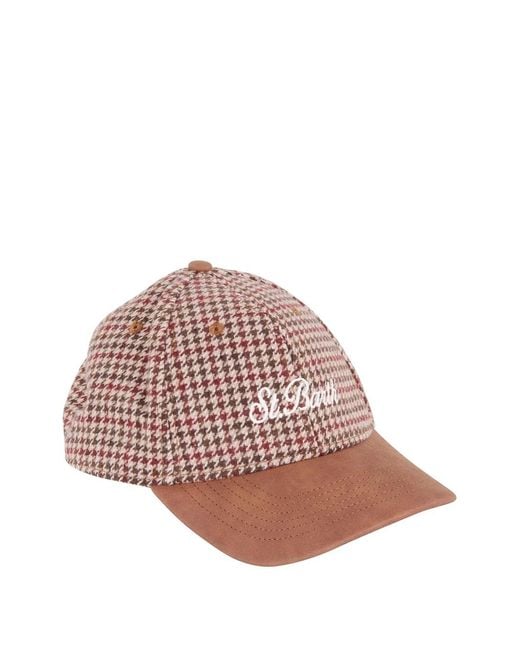 Cappello Da Baseball Con Motivo Pied-De-Poule di Mc2 Saint Barth in Pink