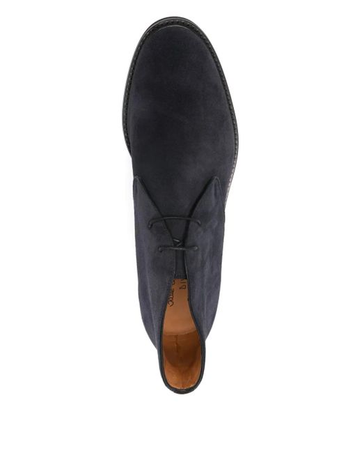 Ortigni Blue Lace-Up Desert Boots for men