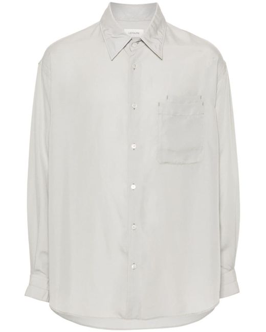 Lemaire White Double-pocket Lyocell Shirt