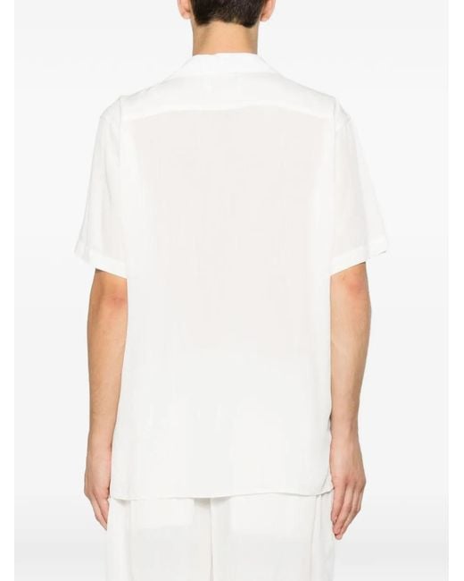MARSĒM White Short-Sleeve Camp-Collar Shirt for men