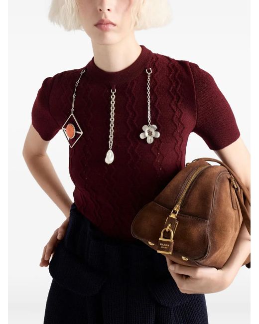 Prada Wollen T-Shirt in het Red