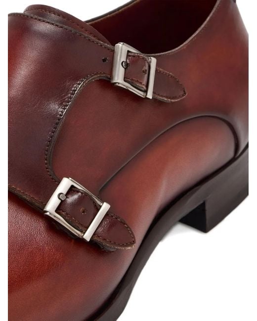 Magnanni Shoes Leren Gespschoenen Met Dubbele Gesp in het Brown voor heren