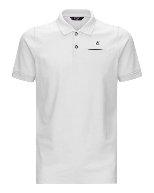 K-Way White Logo-Patch Polo Shirt for men