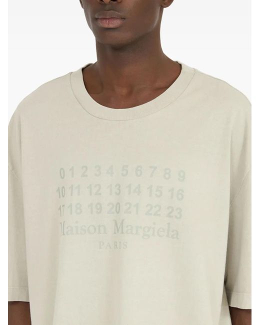 Maison Margiela White Oversized T-Shirt With Signature Numbers Motif for men