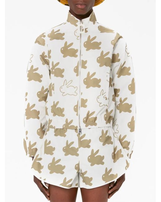 J.W. Anderson White Bunny-Print Technical Jacket