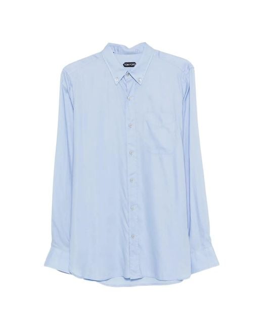 Tom Ford Blue Buttoned Pocket Shirt for men