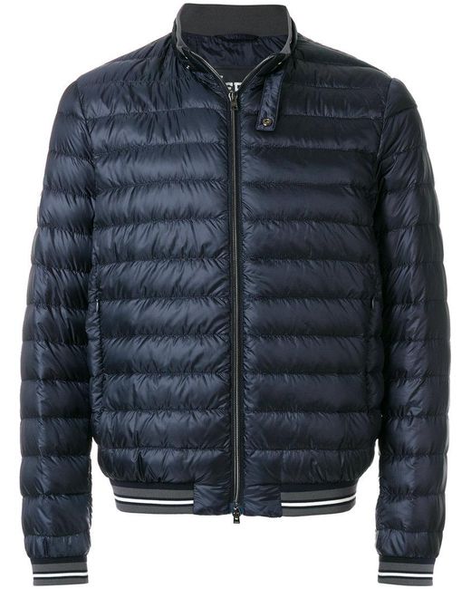 Lyst - Herno Down Bomber Jacket in Blue for Men