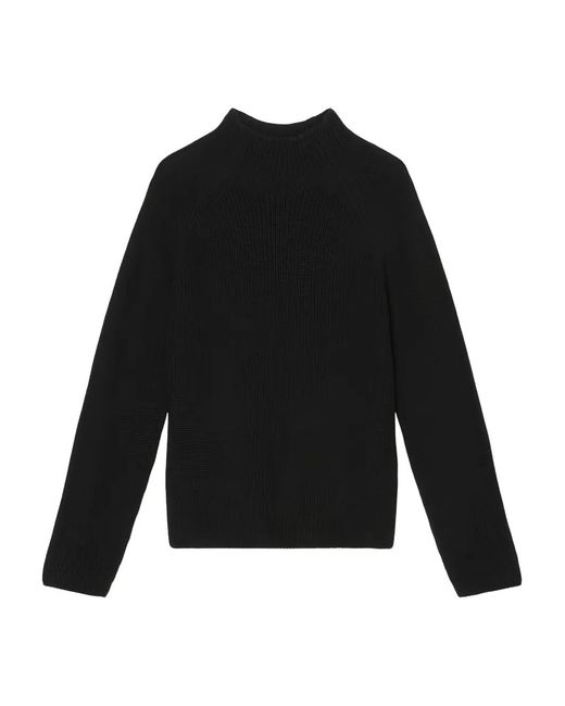 Marc O' Polo Black Ribbed High-Neck Jumper
