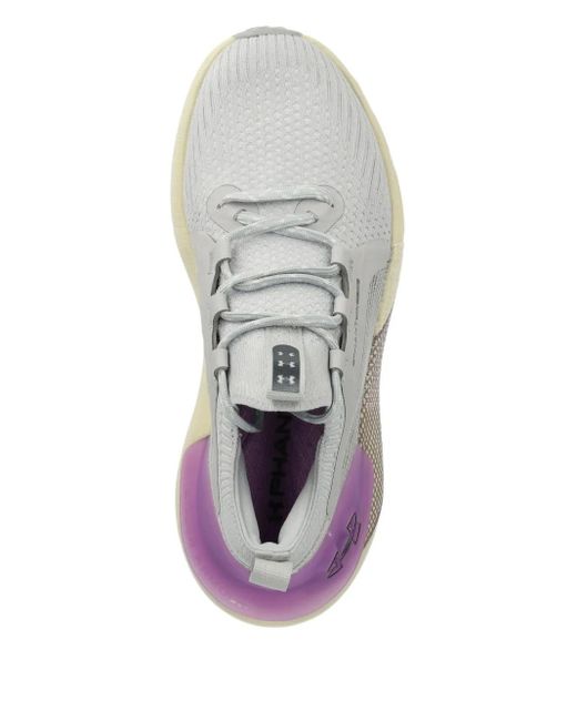 Under Armour White Mesh-Panelled Sneakers