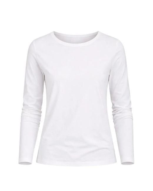 Patrick Assaraf White Long-Sleeve T-Shirt
