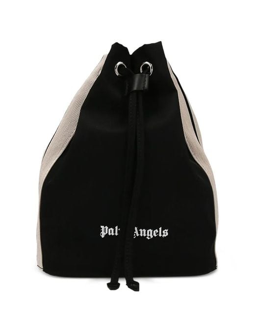 Palm Angels Black Venice Track Bucket Bag